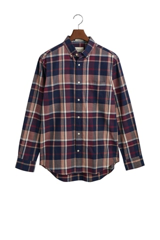 Camicia regular - Navy e bordeaux