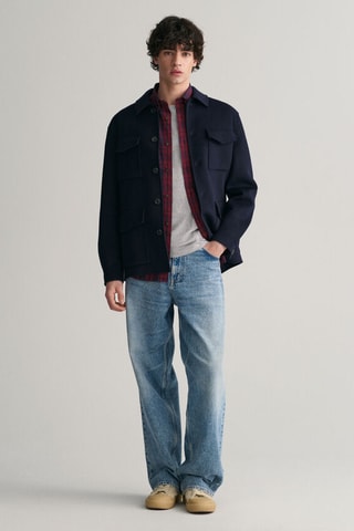 Camicia regular in cotone bio - Rosso