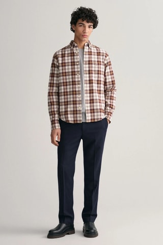 Camicia regular - Beige e marrone