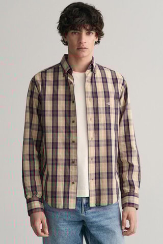 Camicia regular in cotone bio - Beige