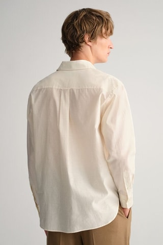 Camicia relaxed in seta - Crema