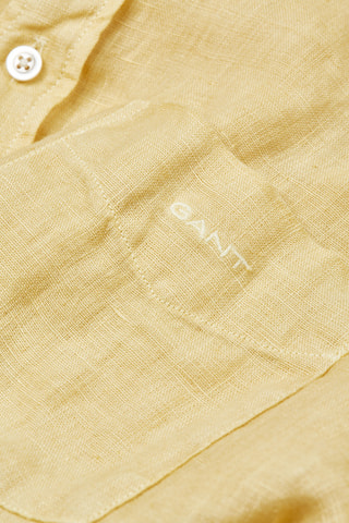 Camicia regular in lino - Giallo chiaro