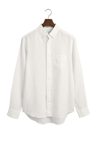Camicia regular in lino - Bianco