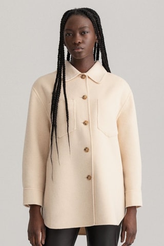 Sovracamicia relaxed in lana - Beige