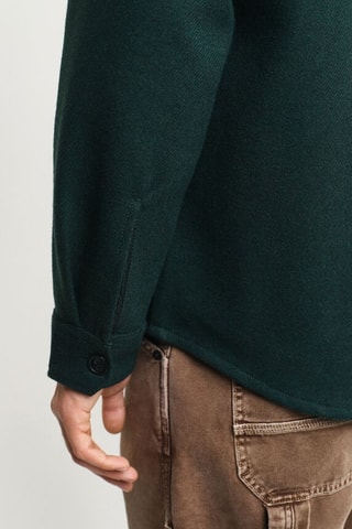 Sovracamicia regular in lana - Verde scuro