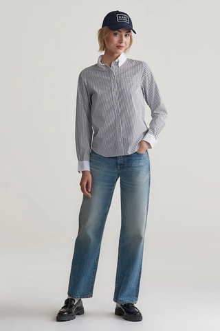 Chemise regular - Blanc et bleu marine