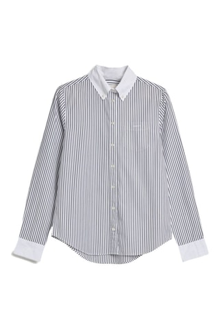 Chemise regular - Blanc et bleu marine