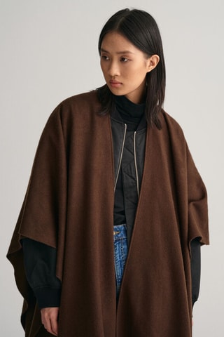 Poncho in lana - Marrone