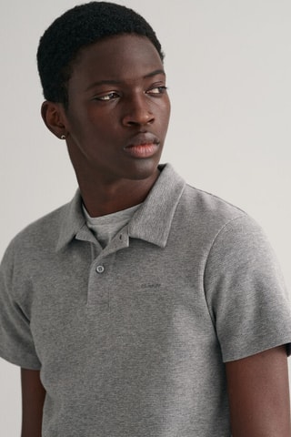 Polo regular in cotone bio - Grigio