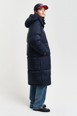 Piumino lungo con cappuccio - Navy