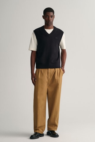 Pull relaxed en laine sans manches - Noir