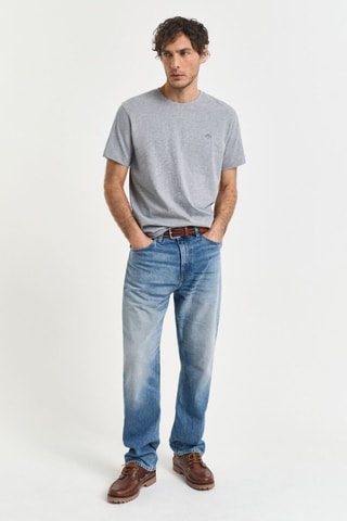 T-shirt - Grigio melange e rosso