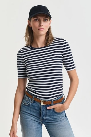 T-shirt - Bianco e blu notte