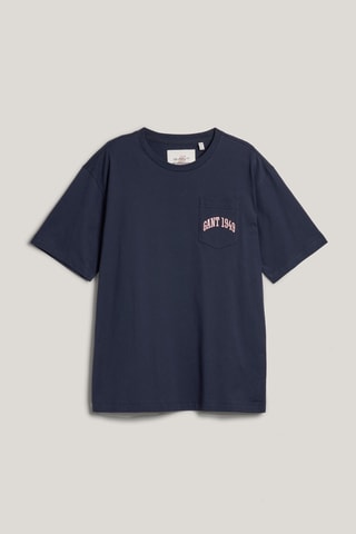 T-shirt in cotone bio - Navy e rosso