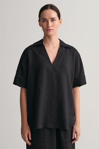Blusa in lino - Nero