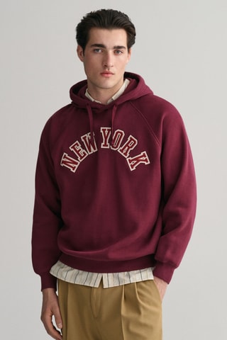 Felpa oversize con cappuccio - Bordeaux