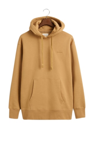 Felpa relaxed in cotone bio con cappuccio - Beige