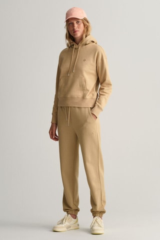 Felpa con cappuccio in cotone bio - Taupe