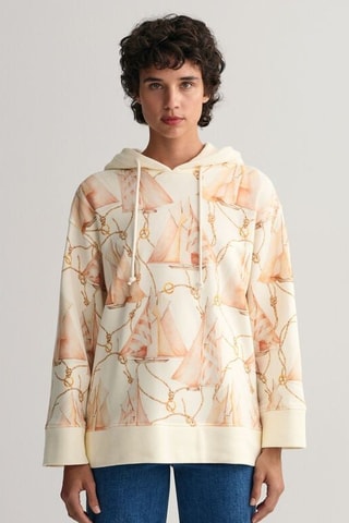 Felpa con cappuccio - Ecrù e salmone