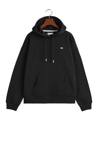 Felpa relaxed con cappuccio - Nero