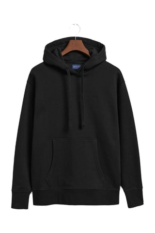 Felpa relaxed in cotone bio con cappuccio - Nero