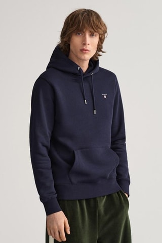 Felpa regular con cappuccio - Navy