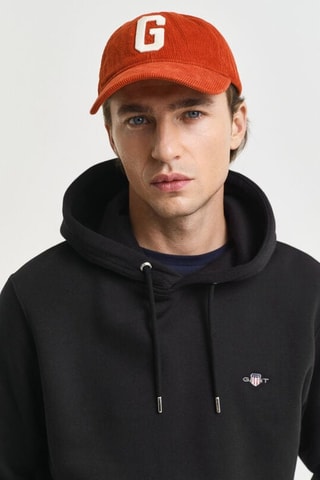 Felpa regular con cappuccio - Nero