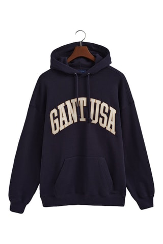 Felpa relaxed con cappuccio - Navy