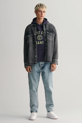 Felpa relaxed con cappuccio - Navy