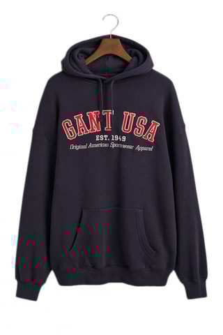 Felpa relaxed con cappuccio - Navy