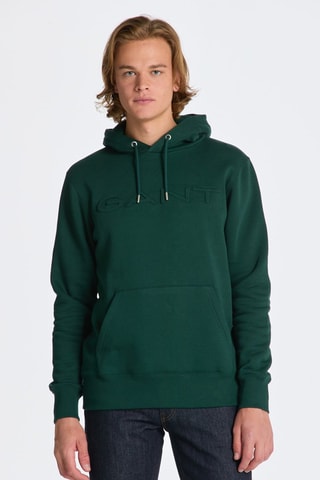 Felpa regular con cappuccio - Verde scuro