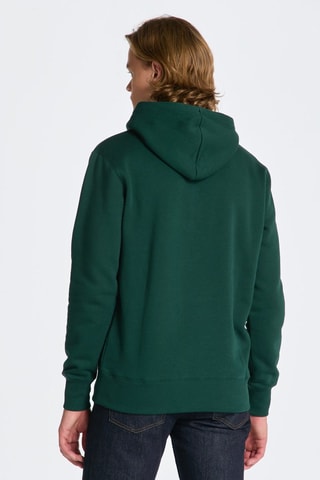 Felpa regular con cappuccio - Verde scuro