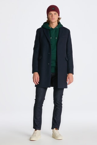 Felpa regular con cappuccio - Verde scuro