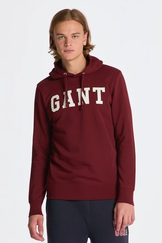 Felpa regular con cappuccio - Bordeaux