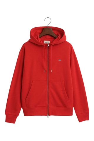 Felpa relaxed con cappuccio - Rosso