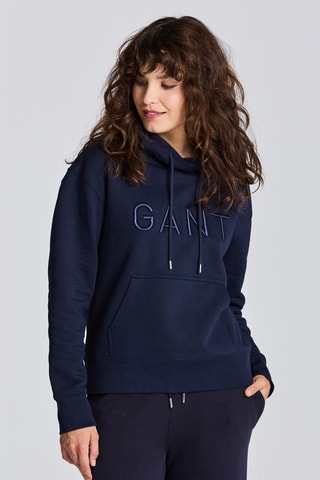 Felpa relaxed con cappuccio - Navy