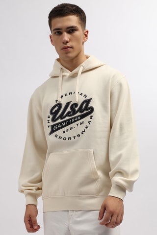 Felpa con cappuccio - Beige