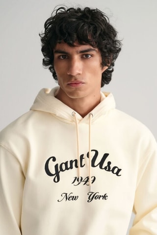 Felpa con cappuccio - Ecrù