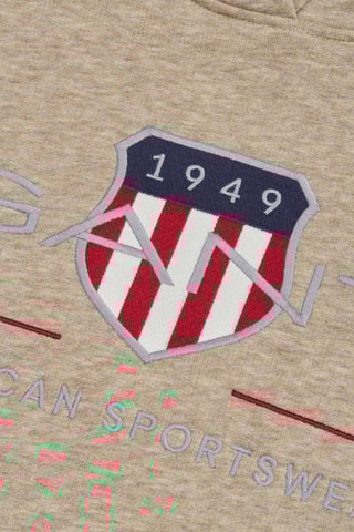 Felpa con cappuccio - Marrone melange