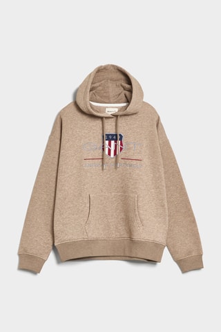 Felpa con cappuccio - Marrone melange