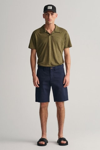 Shorts slim in cotone bio - Navy