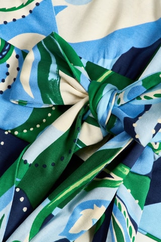 Tuta corta in seta - Azzurro e verde chiaro