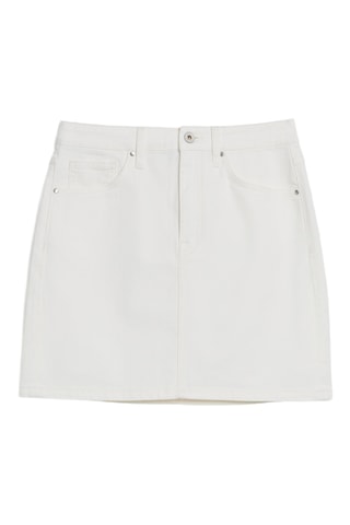 Gonna taglio dritto in jeans - Bianco