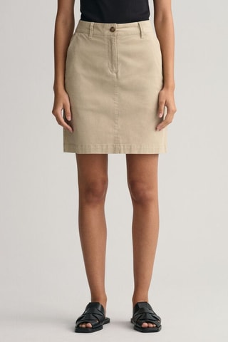 Gonna taglio dritto a vita media - Beige