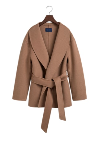 Blazer regular in lana - Beige scuro