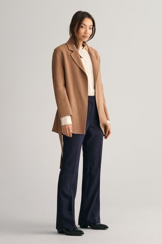 Blazer relaxed in lana - Beige scuro