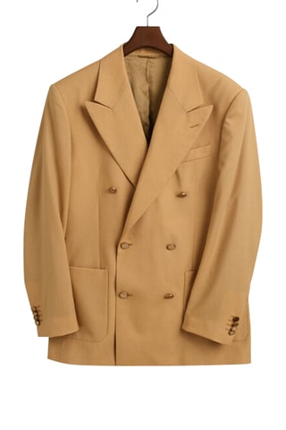 Blazer relaxed in lana - Beige