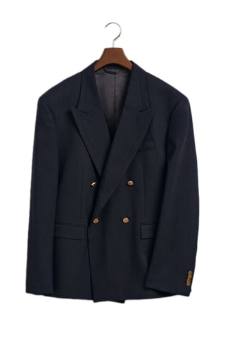 Blazer oversize in lana - Navy