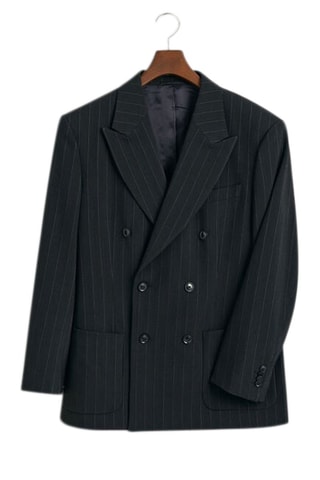 Blazer relaxed in lana - Navy