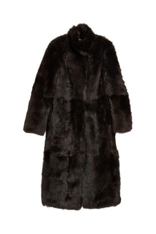 Cappotto relaxed in pelle di montone - Marrone scuro